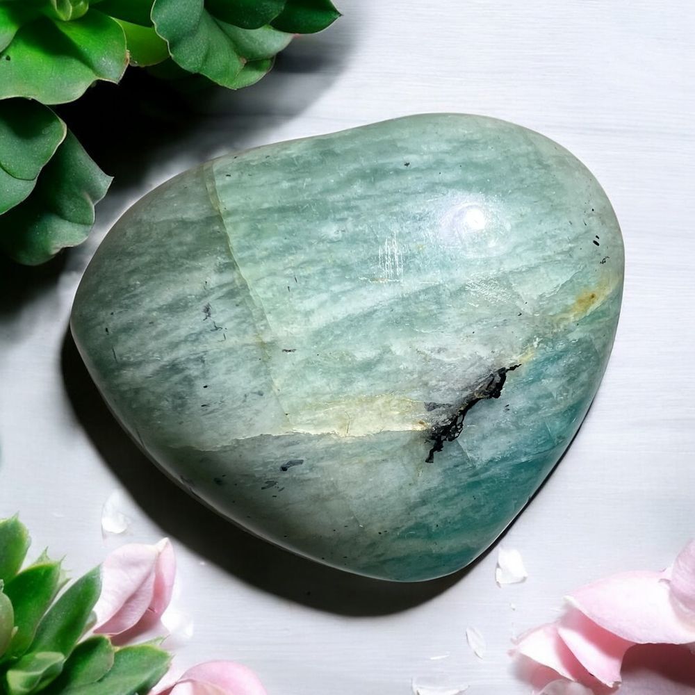 Amazonite‎ Heart Carving